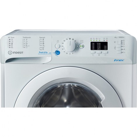 INDESIT | BWSA 61051 W EU N | Washing machine | Energy efficiency class F | Front loading | Washing capacity 6 kg | 1000 RPM | D - 2